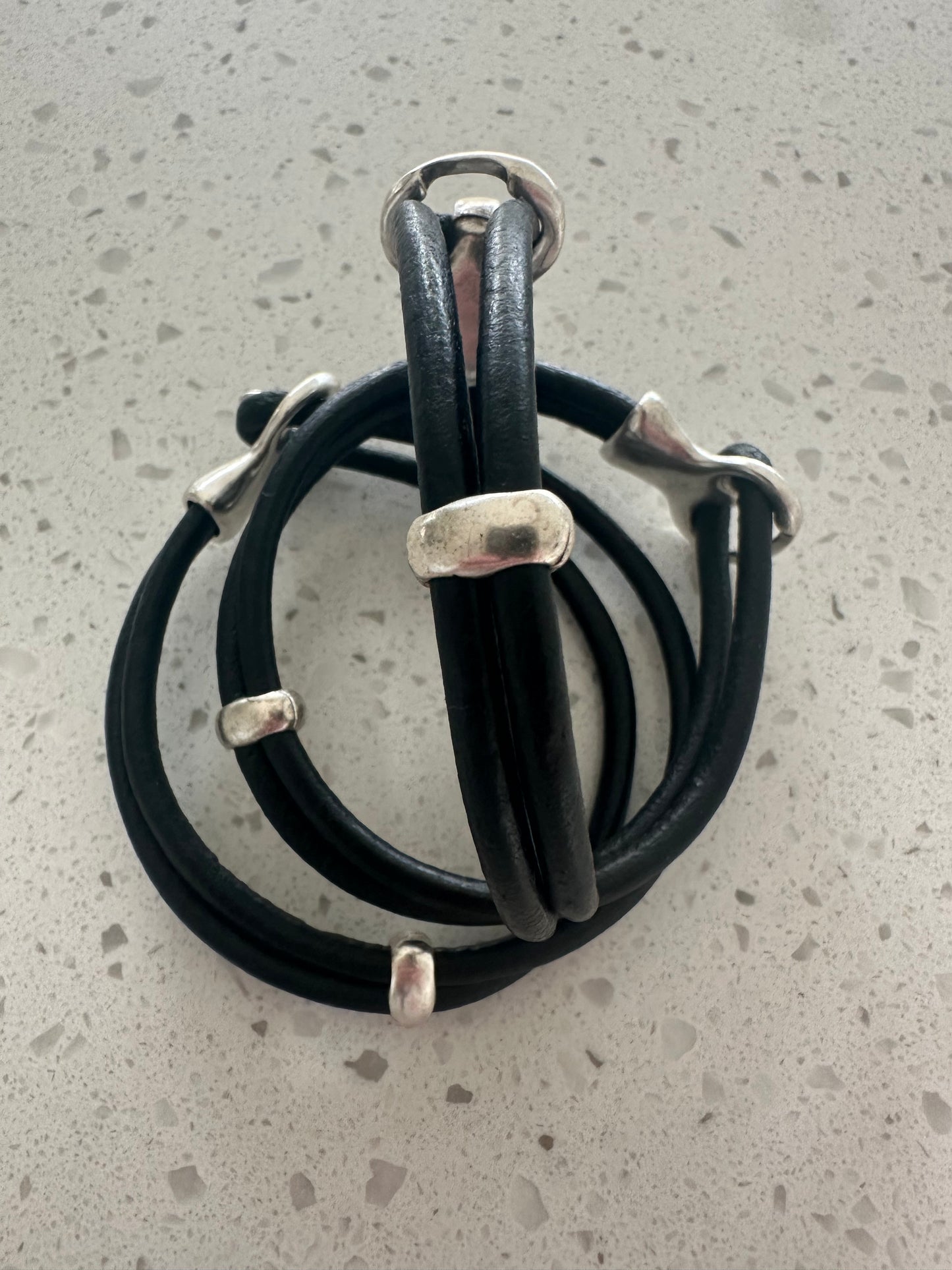 “DES” Leather Wrap Bracelet