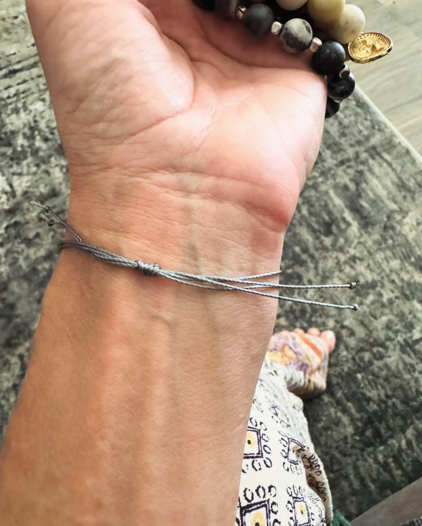 Blue Chalcedony Precious Stone adjustable bracelet