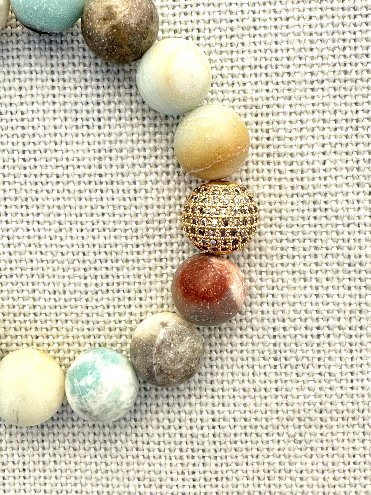 Vibrant Amazonite Bracelet with Rose Ball Charm