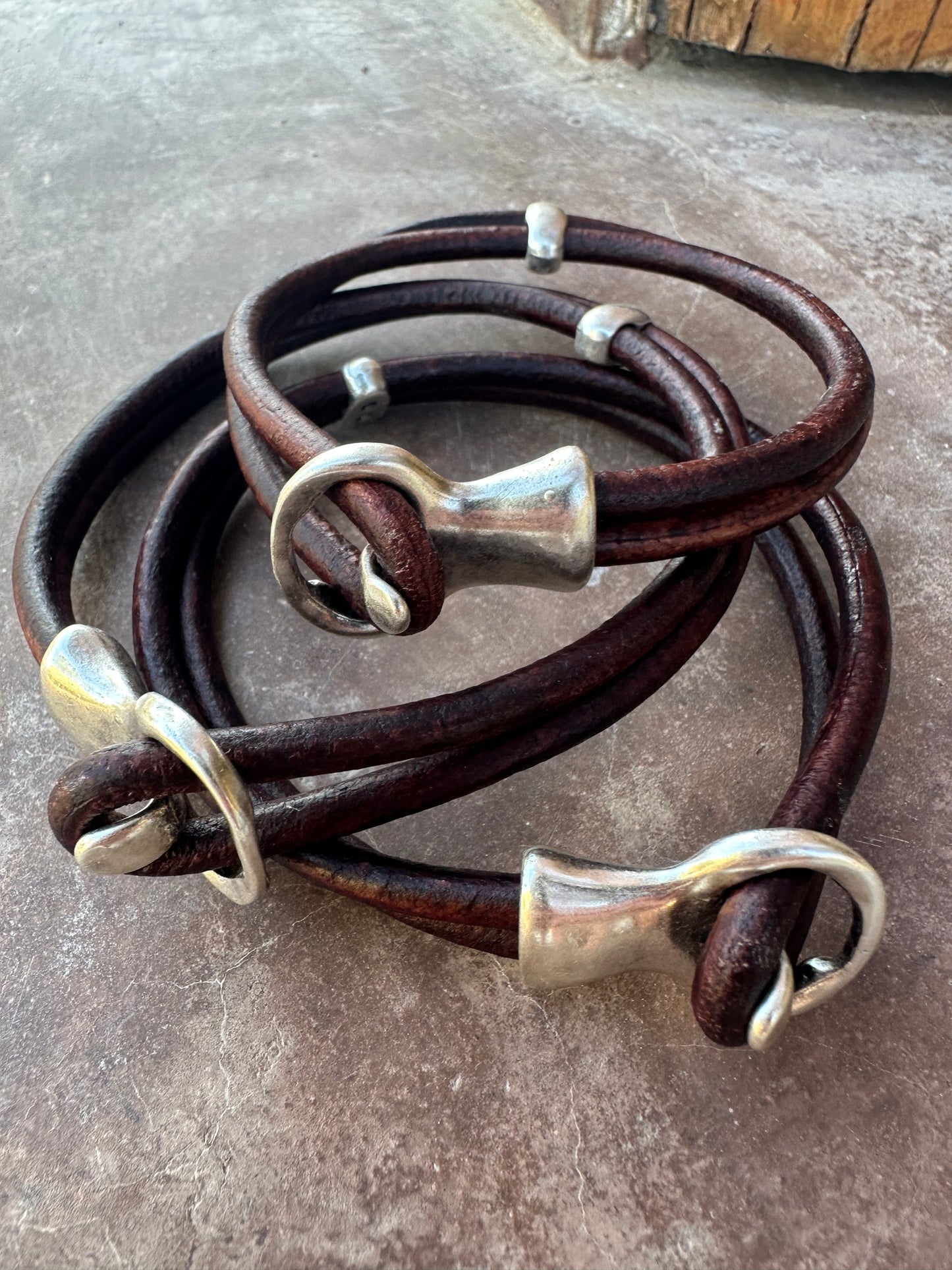 “DES” Leather Wrap Bracelet