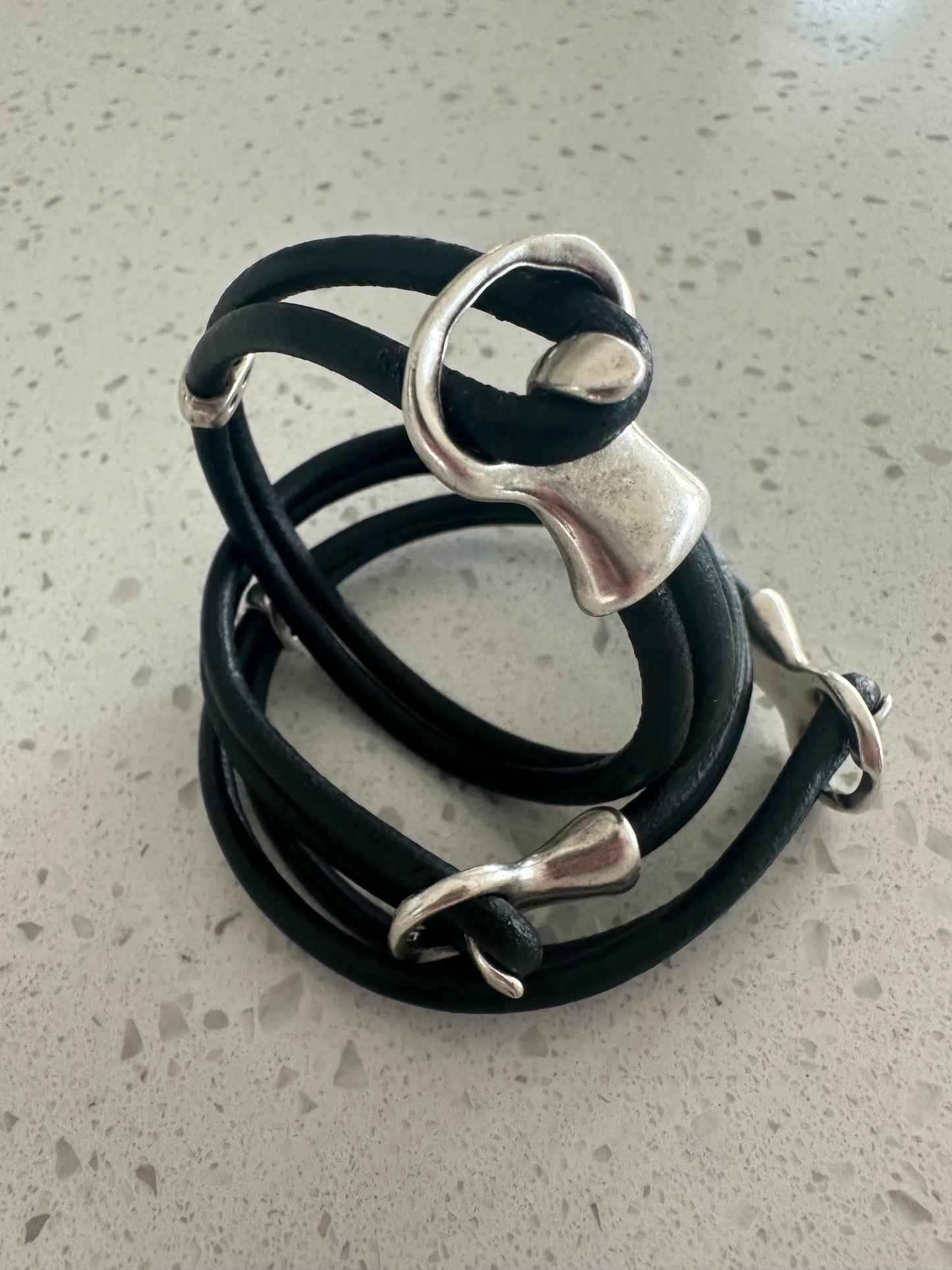 “DES” Leather Wrap Bracelet