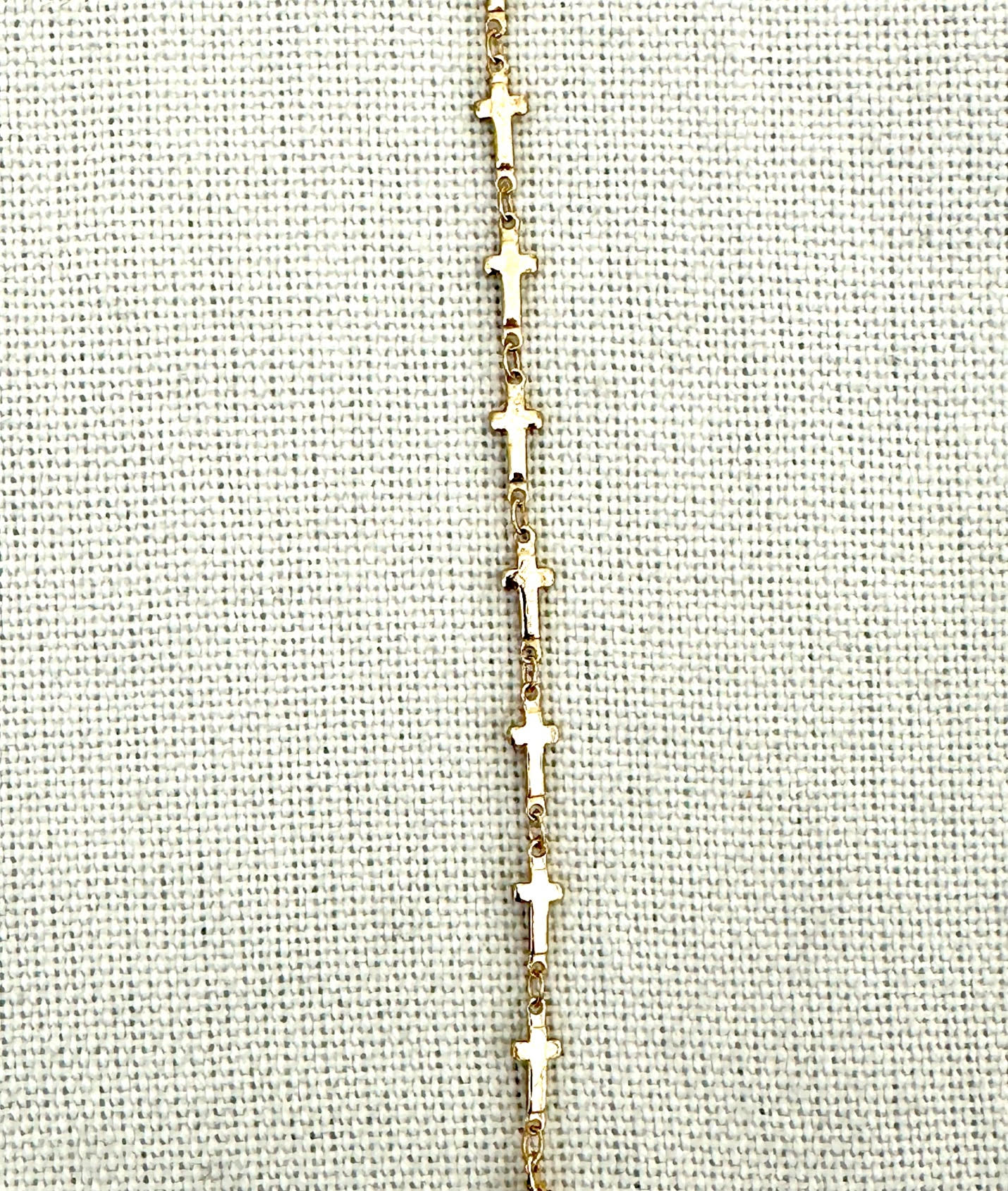 Gold-Plated Miniature Cross Chain Necklace